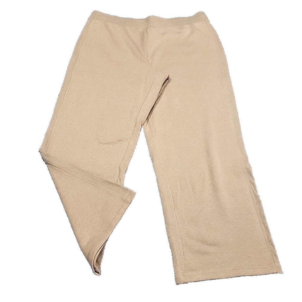 Isaac Mizrahi Live Womens Pull On Wide Leg Pants Petite Large Beige A556557